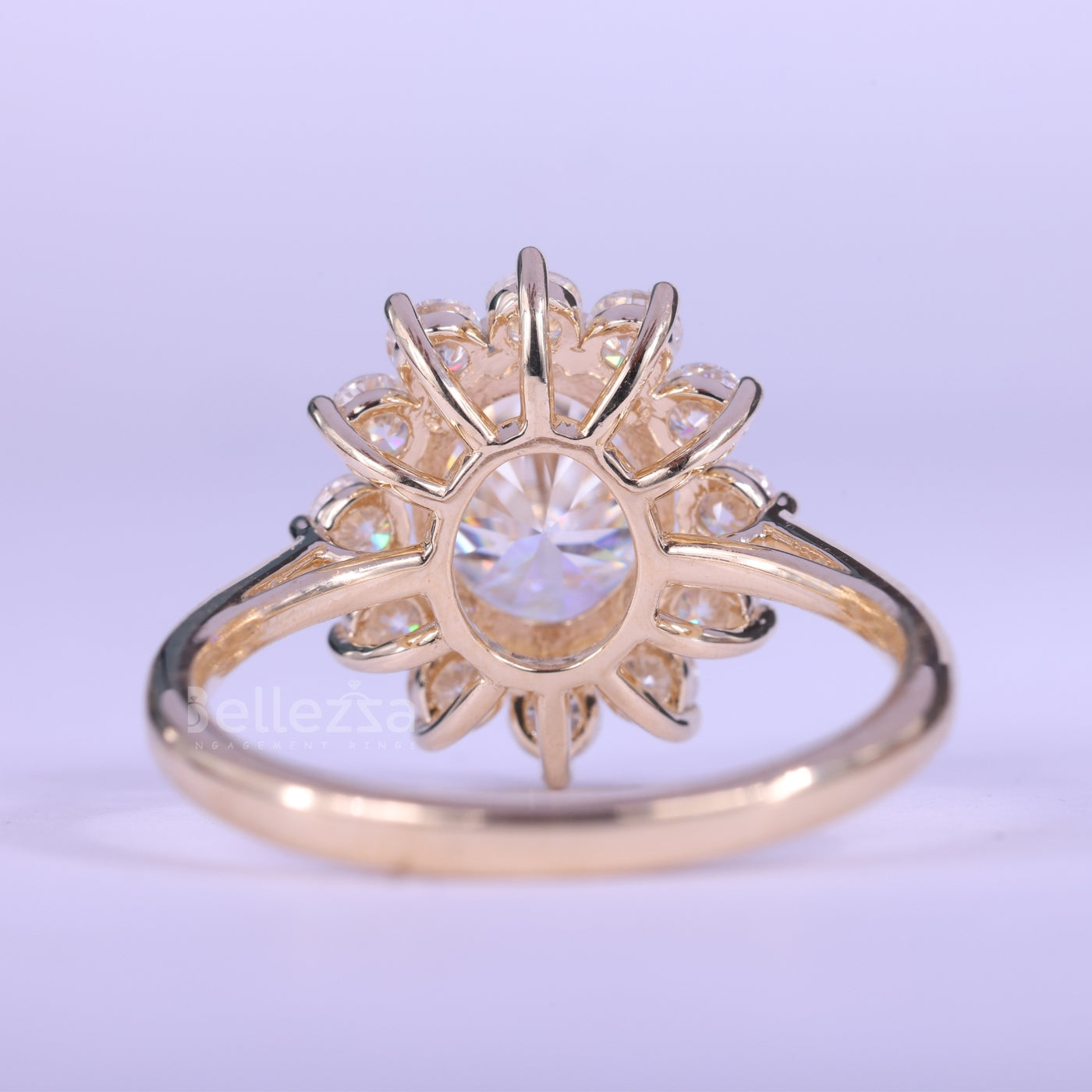 1.50CT Oval Cut Halo Diamond Moissanite Engagement Ring