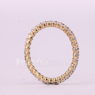 Round Cut Pave Setting Full Eternity Moissanite Wedding Band