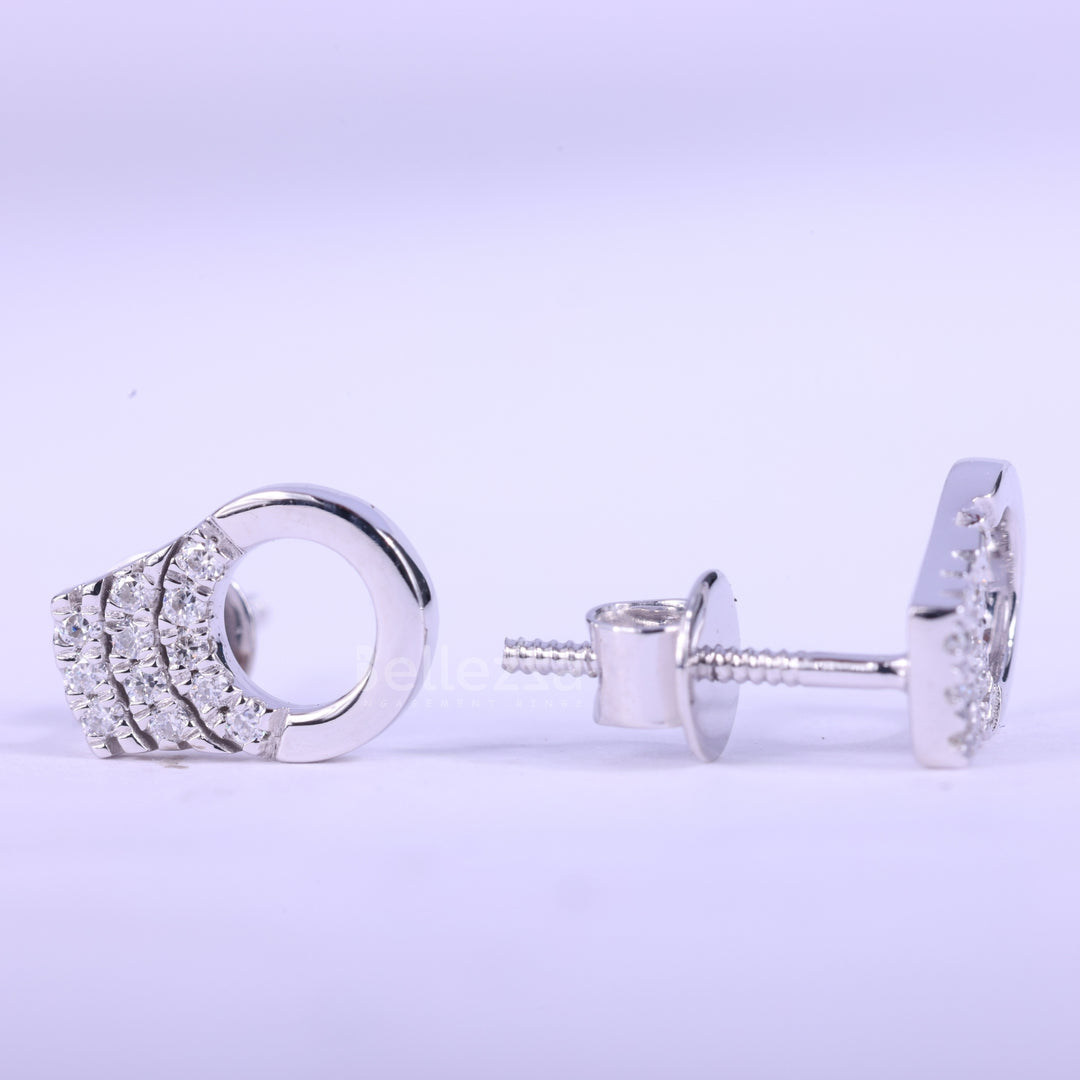 Round Cut Cluster Diamond Moissanite Stud Earrings