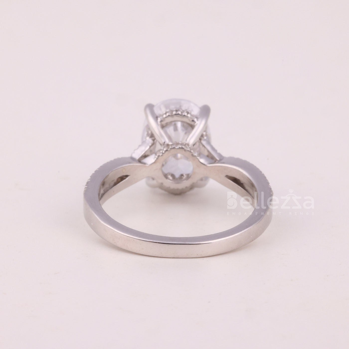 1.50CT Oval Cut Diamond Twisted Pave Setting Engagement Ring