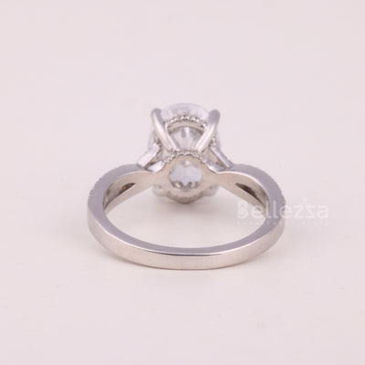 1.50CT Oval Cut Diamond Twisted Pave Setting Engagement Ring