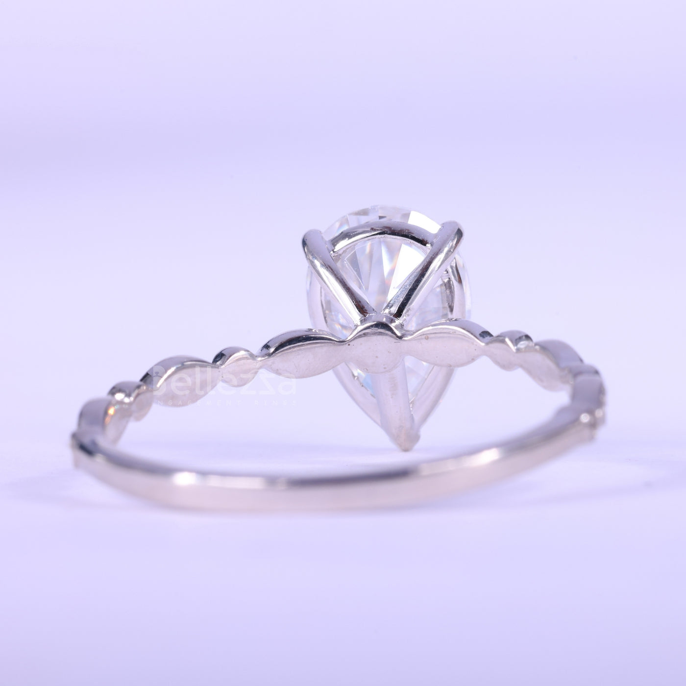 1.50CT Pear Cut Diamond Vintage Style Moissanite Engagement Ring