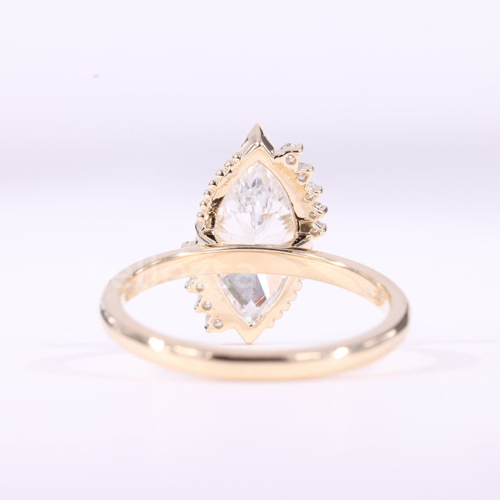 2.0CT Marquise Cut Unique Cluster Diamond Moissanite Engagement Ring