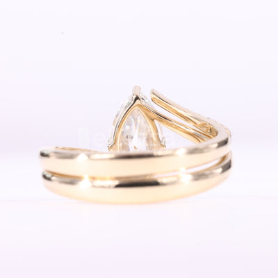 1.50CT Marquise Cut Unique Cluster Diamond Bridal Ring Set