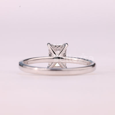 1.0CT Radiant Cut Hidden Halo Moissanite Engagement Ring