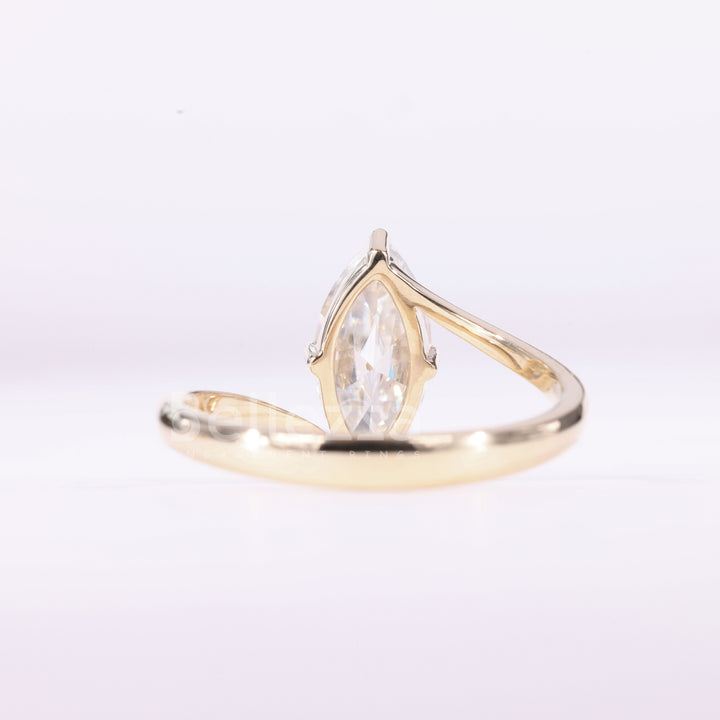 1.50CT Marquise Cut Unique Solitaire Moissanite Engagement Ring