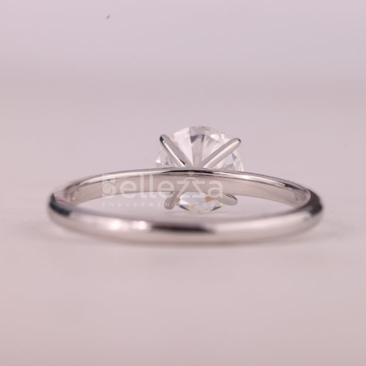 0.75CT Round Cut Solitaire Moissanite Engagement Ring