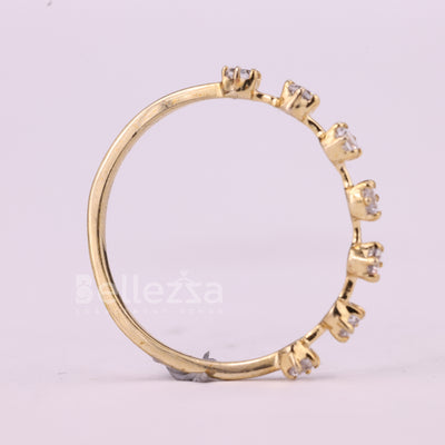 Round Cut Petite Pave Setting Half Eternity Moissanite Wedding Band