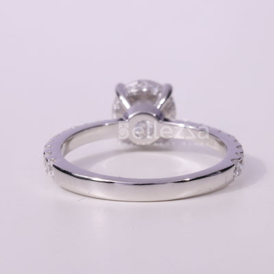 0.75CT Round cut Pave Setting Moissanite Engagement Ring