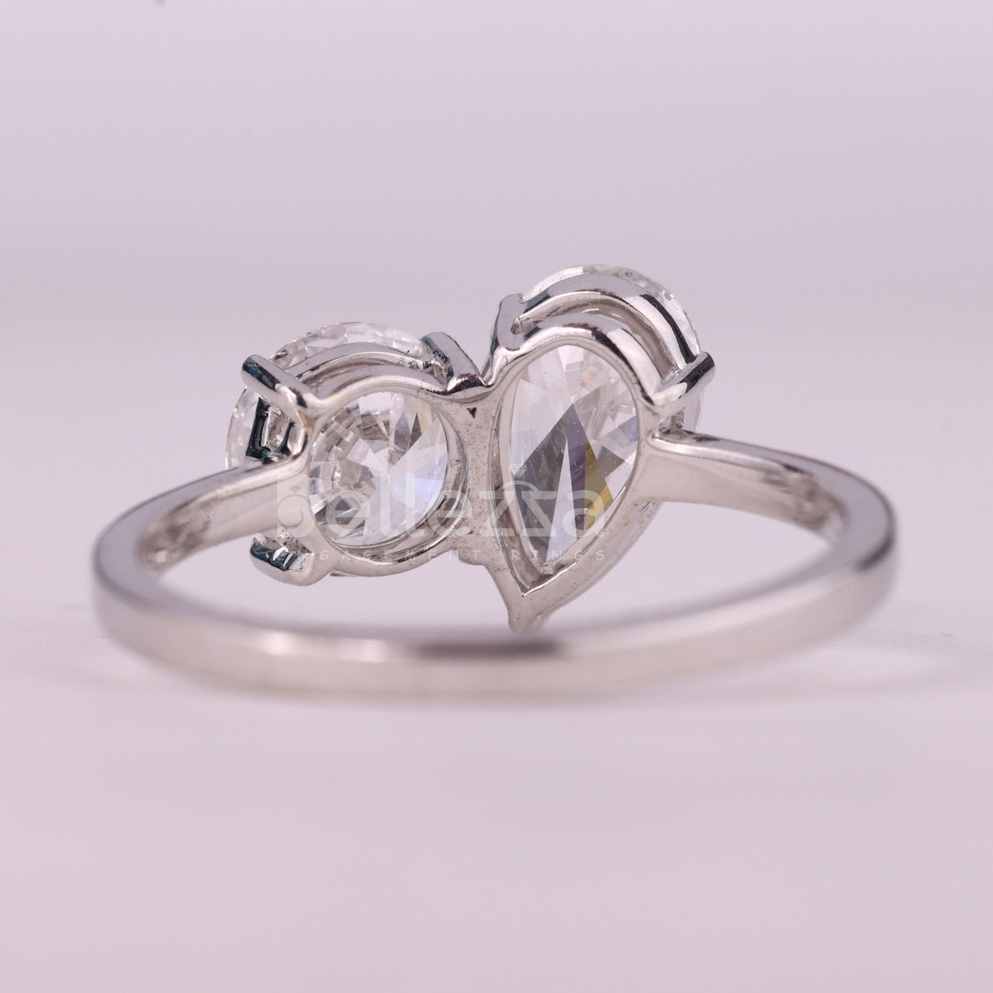 1.50CTW Pear & Round Cut Toi Et Moi Moissanite Engagement Ring