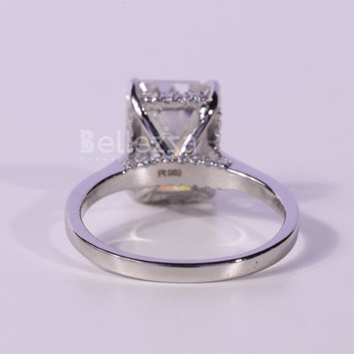1.50CT Radiant Cut Hidden Halo Moissanite Engagement Ring
