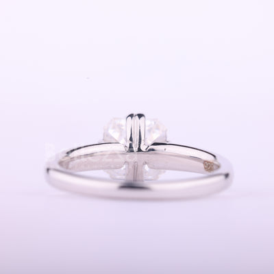 1.0CT Asscher Cut Diamond Moissanite Solitaire Engagement Ring