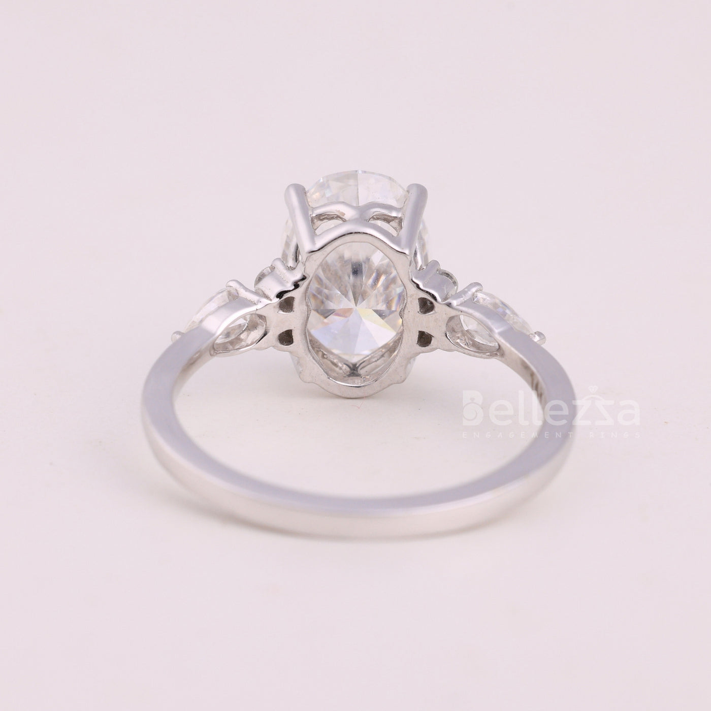 2.0CT Oval Cut Cluster Diamond Moissanite Engagement Ring