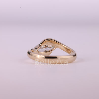 1.0CT East-West Marquise Cut Moissanite Engagement Ring