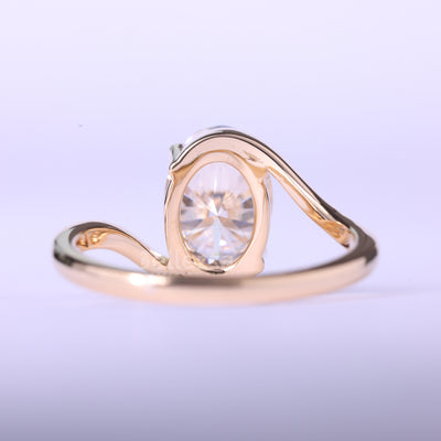 1.50CT Oval Cut Unique Solitaire Moissanite Engagement Ring