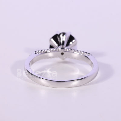 1.0CT Round Cut Diamond Unique Vintage Solitaire Engagement Ring