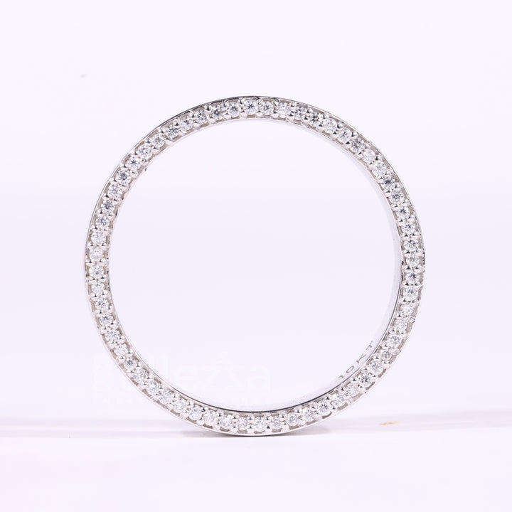 Round Cut Hidden Pave Setting Eternity Moissanite Wedding Band