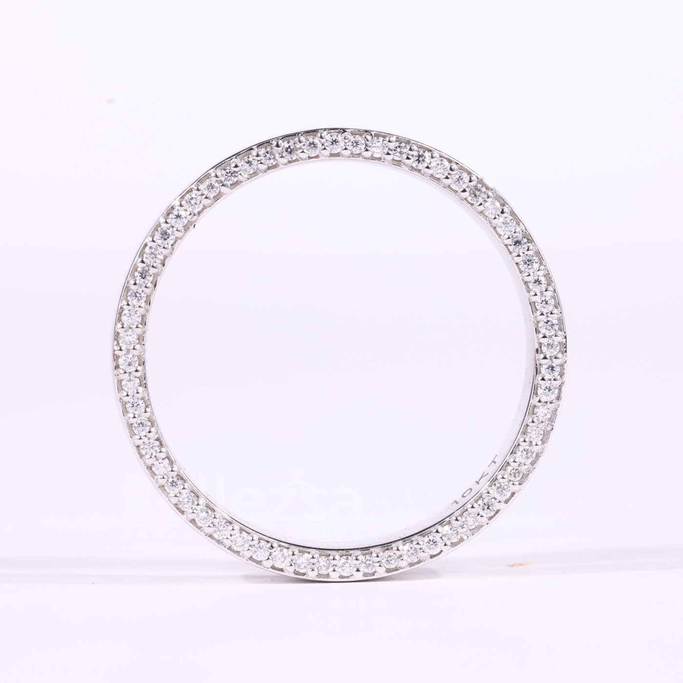 Round Cut Hidden Pave Setting Eternity Moissanite Wedding Band