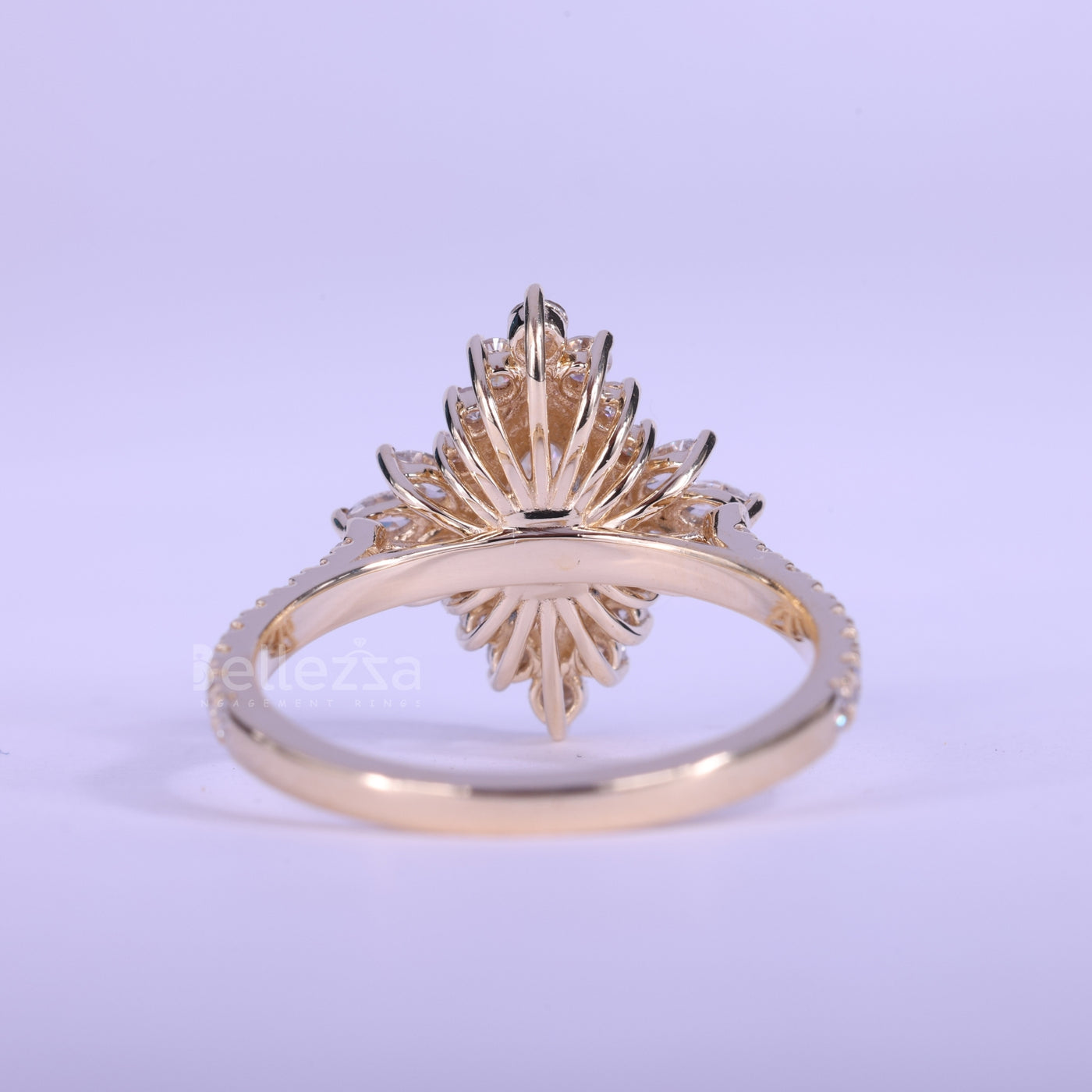 1.0CT Marquise Cut Cluster Diamond Engagement Ring