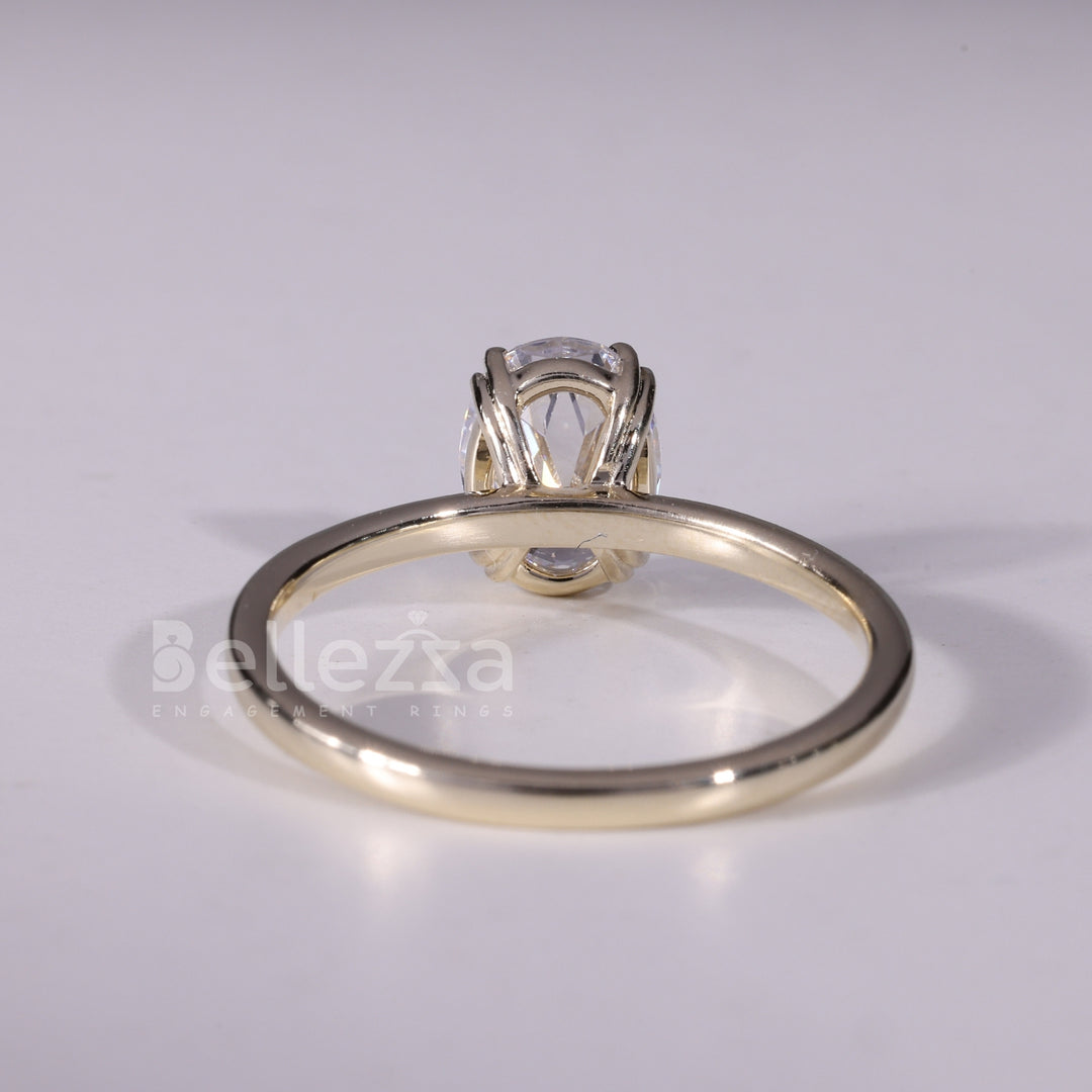 1.0CT Oval Cut Solitaire Moissanite Diamond Engagement Ring