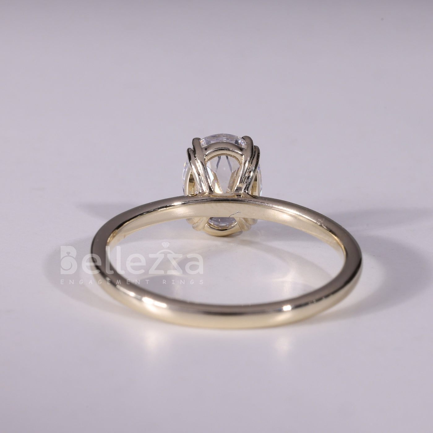 1.0CT Oval Cut Solitaire Moissanite Diamond Engagement Ring