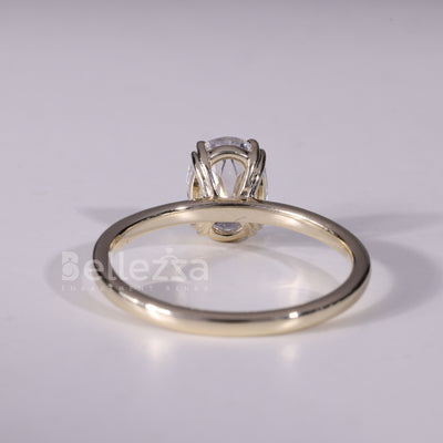 1.0CT Oval Cut Solitaire Moissanite Diamond Engagement Ring