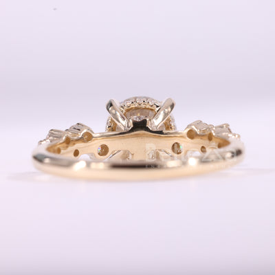 1.0CT Round Cut Cluster Diamond Moissanite Engagement Ring