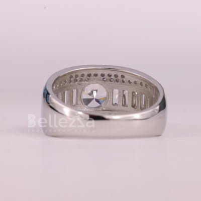 1.0CT Round Cut Cluster Diamond Moissanite Engagement Ring