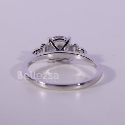 1.0CT Round Cut Cluster Diamond Moissanite Engagement Ring