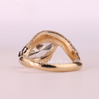 2.0CT East-West Marquise Cut Cluster Diamond Unique Engagement Ring