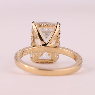 2.50CT Emerald Cut Pave Setting Moissanite Engagement Ring