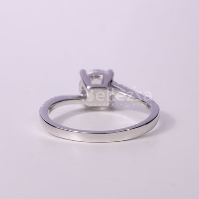 1.0CT Round Cut Pave Setting Moissanite Engagement Ring