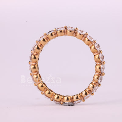 Round Cut Pave Setting Full Eternity Moissanite Wedding Band