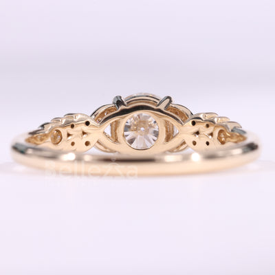 1.0CT Round Cut Cluster Diamond Moissanite Vintage Inspired Ring