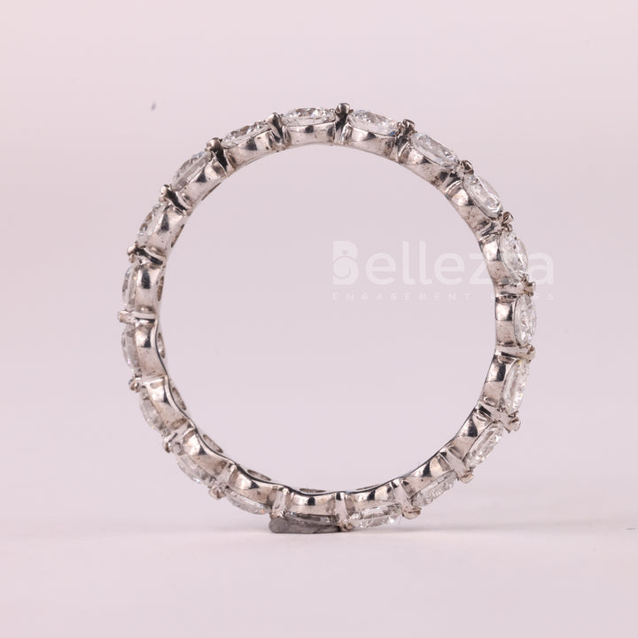 Round Cut Diamond Full Eternity Moissanite Wedding Band