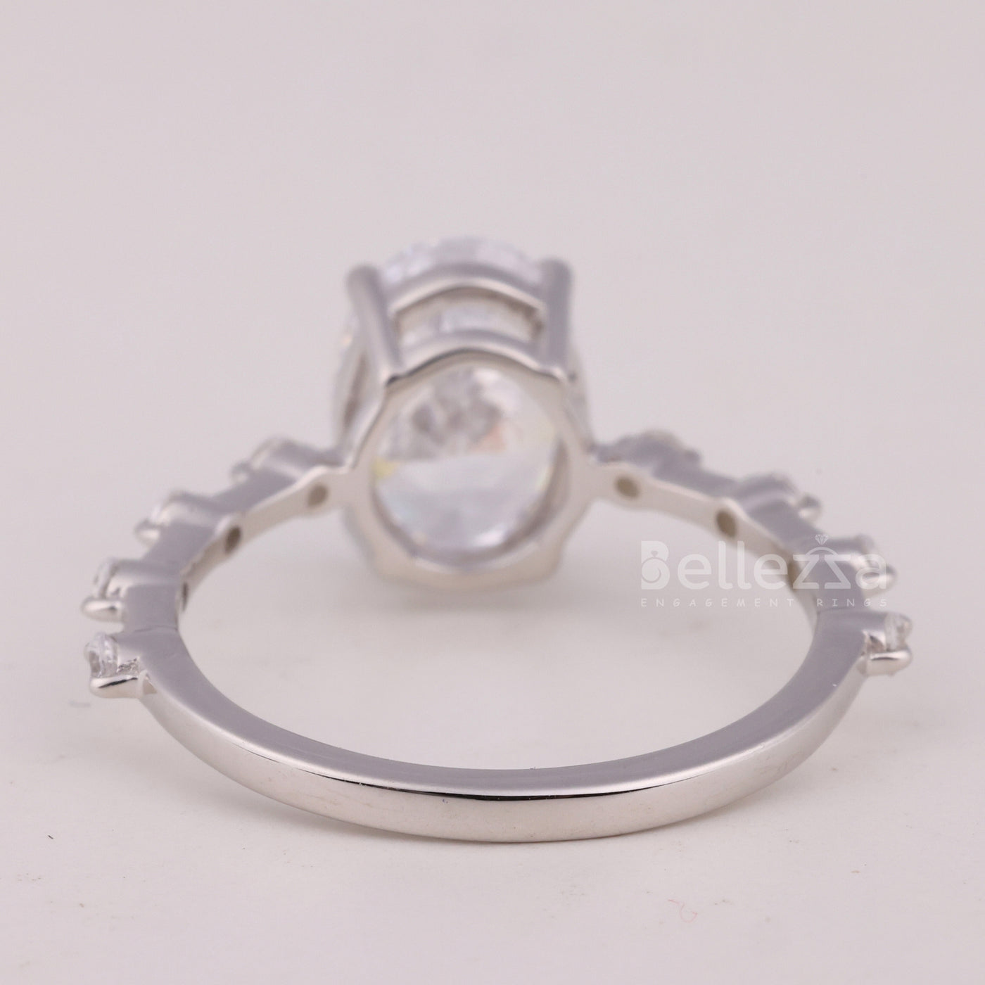 1.50CT Oval Cut Petite Pave Setting Moissanite Engagement Ring