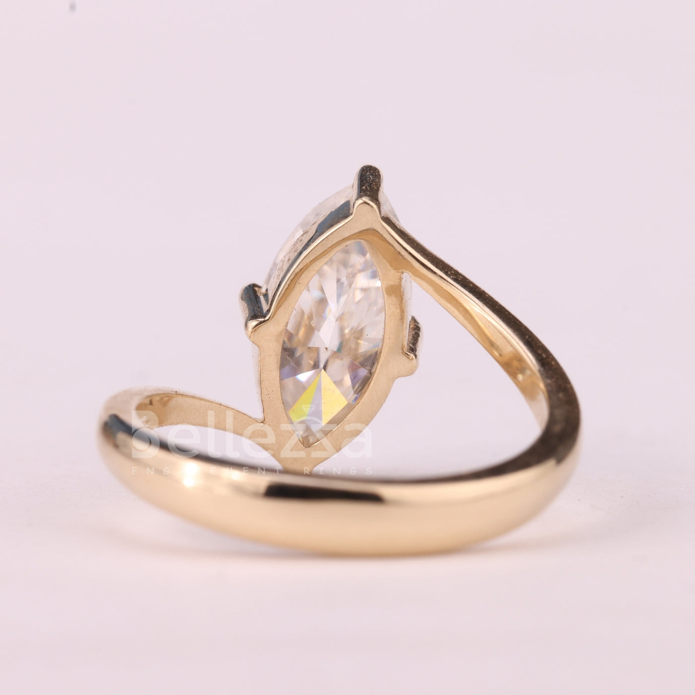 2.0CT Marquise Cut Unique Solitaire Moissanite Engagement Ring