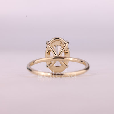 2.0CT Oval Cut Solitaire Moissanite Engagement Ring