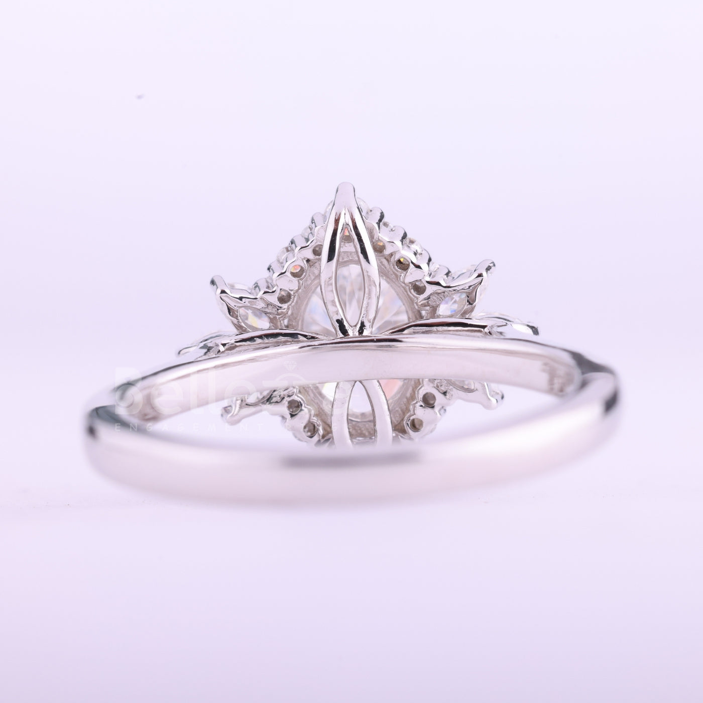 1.0CT Oval Cut Cluster Diamond Moissanite Engagement Ring