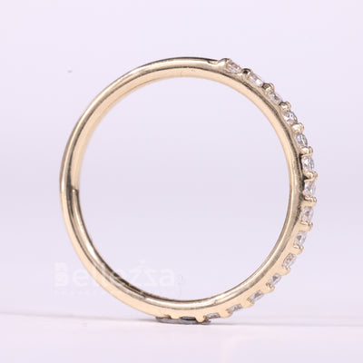 Round Cut Half Eternity Moissanite Wedding Band