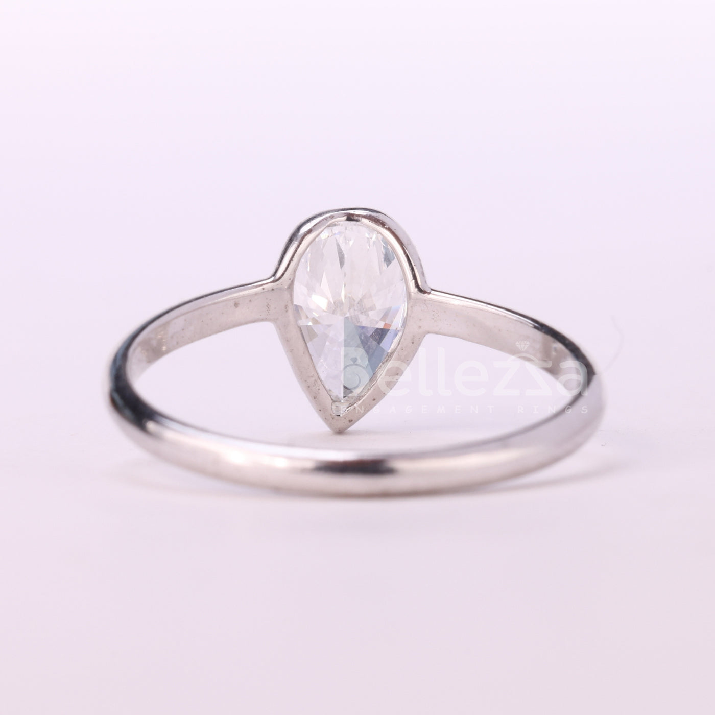 1.00CT Pear Cut Moissanite Diamond Solitaire Engagement Ring