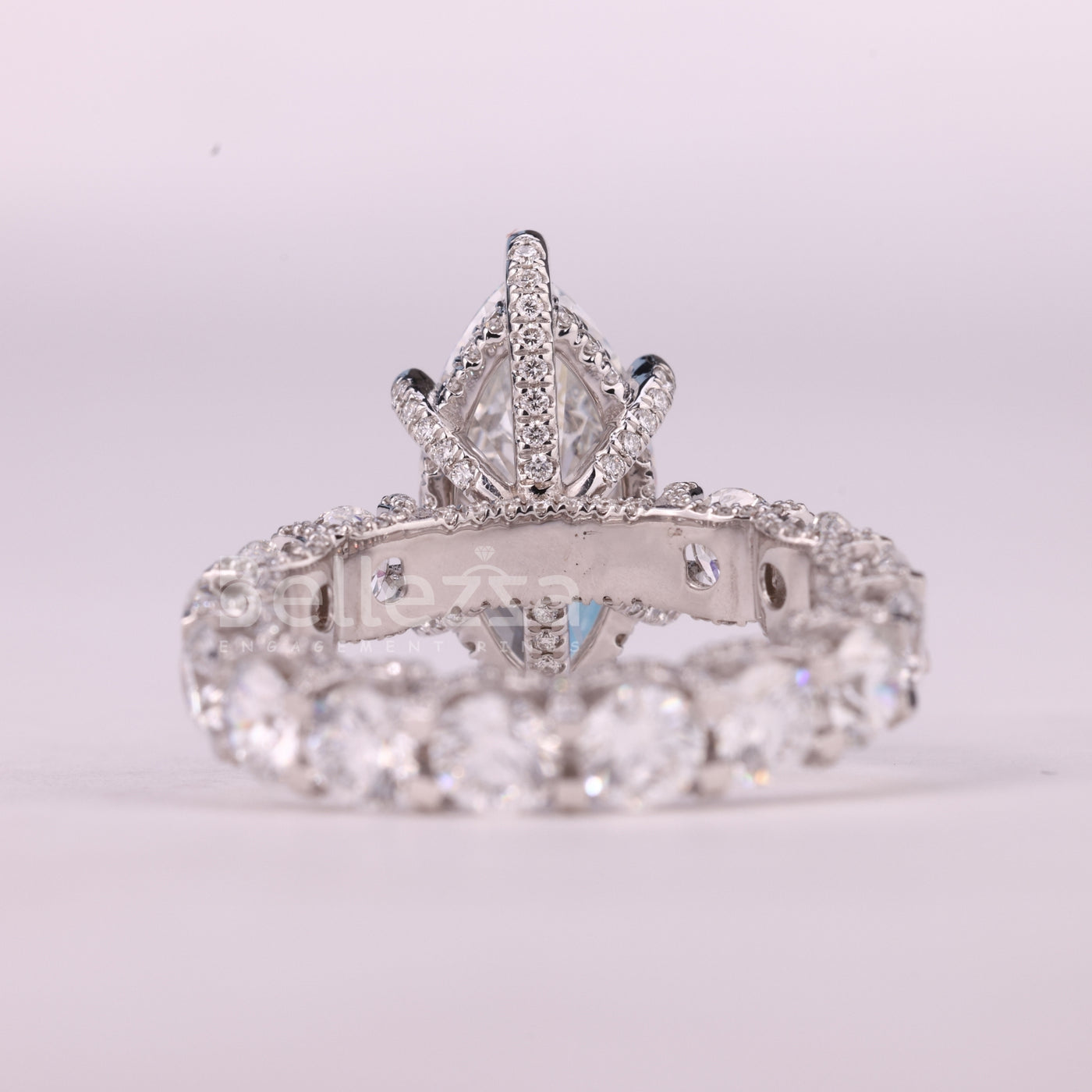 2.0CT Marquise Cut Diamond Eternity Pave Setting Moissanite Engagement Ring