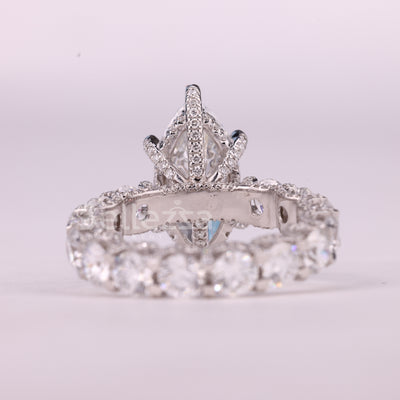 2.0CT Marquise Cut Diamond Eternity Pave Setting Moissanite Engagement Ring