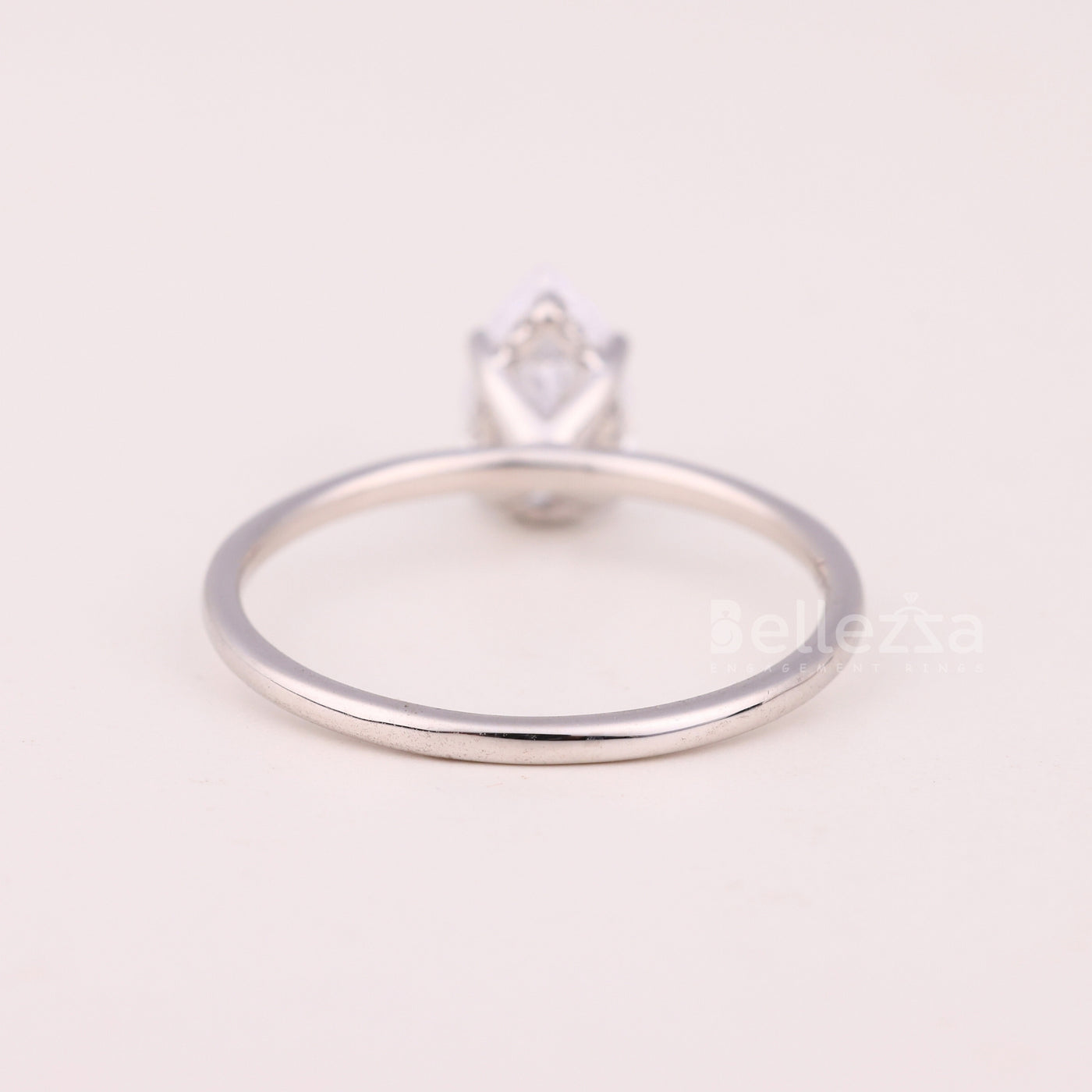 1.0Cut Pear Cut Diamond Hidden Halo Engagement Ring