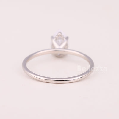 1.0Cut Pear Cut Diamond Hidden Halo Engagement Ring