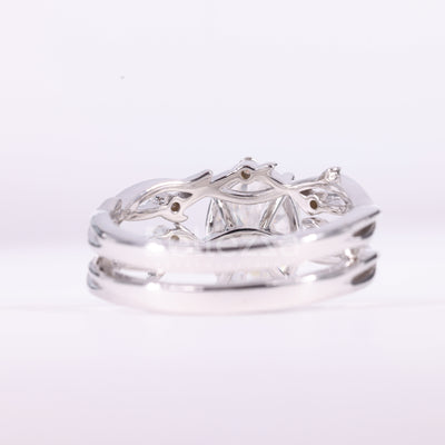 1.50CT Oval Cut Nature Inspired Moissanite Bridal Ring Set