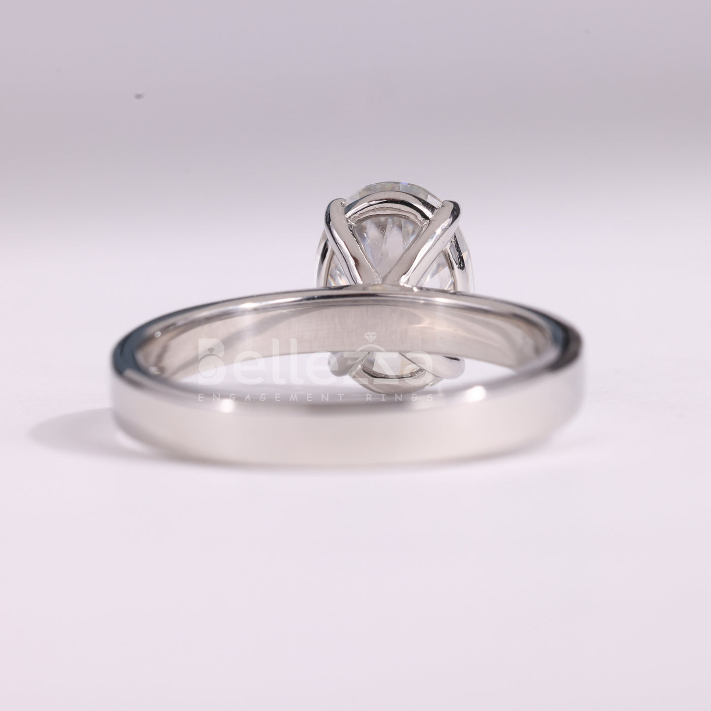 1.50CT Oval Cut Diamond Wide Solitaire Moissanite Engagement Ring