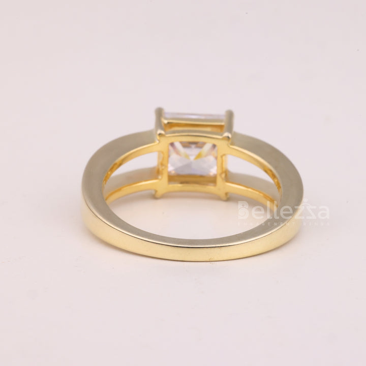 1.0CT Princess Cut Unique Split Shank Solitaire Engagement Ring