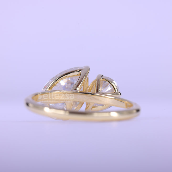 2.50CTW Pear Cut Alternative Diamond Two Stone Engagement Ring