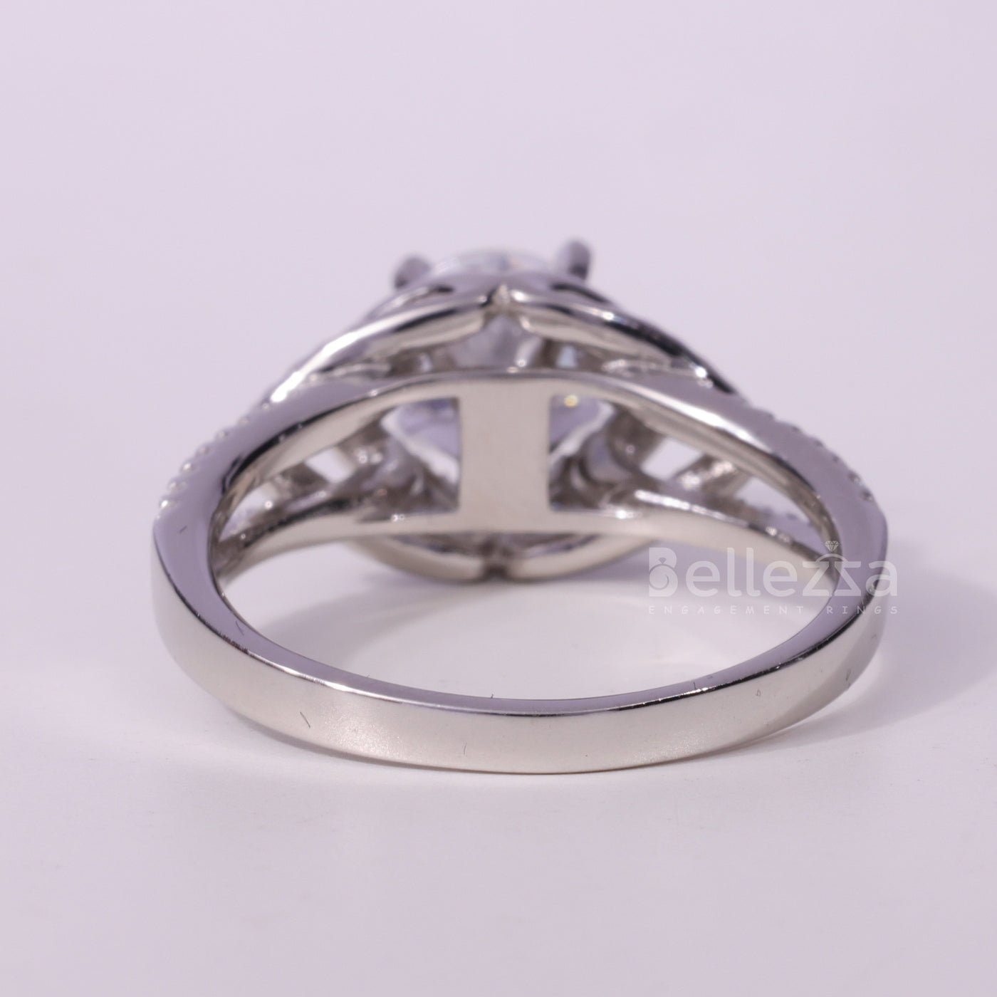 1.0CT Round Cut Cluster Diamond Moissanite Engagement Ring